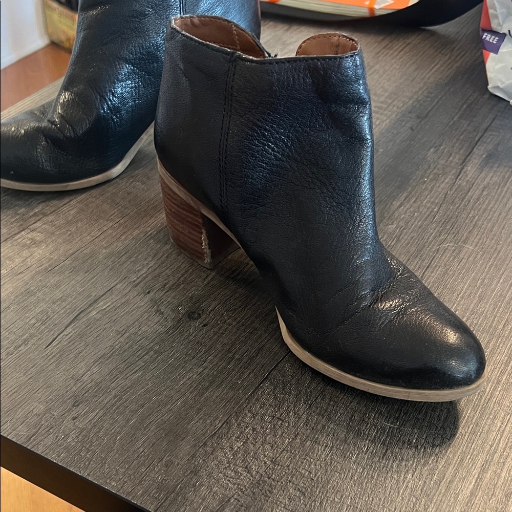 Franco Sarto Black Leather Ankle Booties